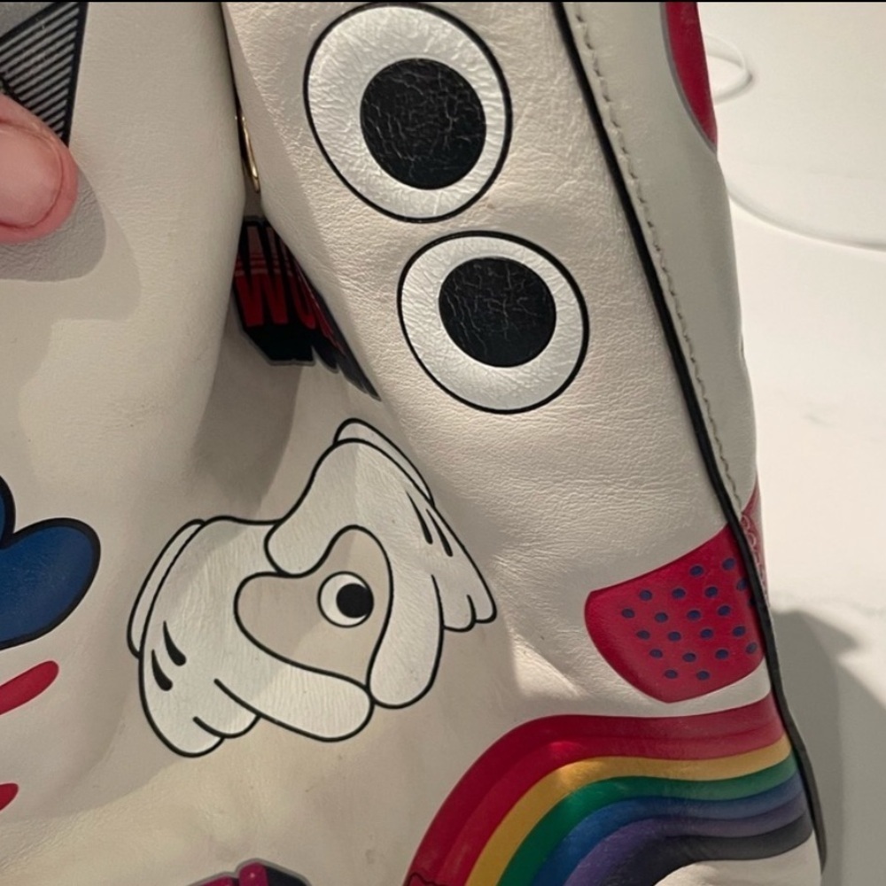 Anya Hindmarch all over sticker ebury ivory bag tote -CHICEST bag size large. - Picture 5 of 15